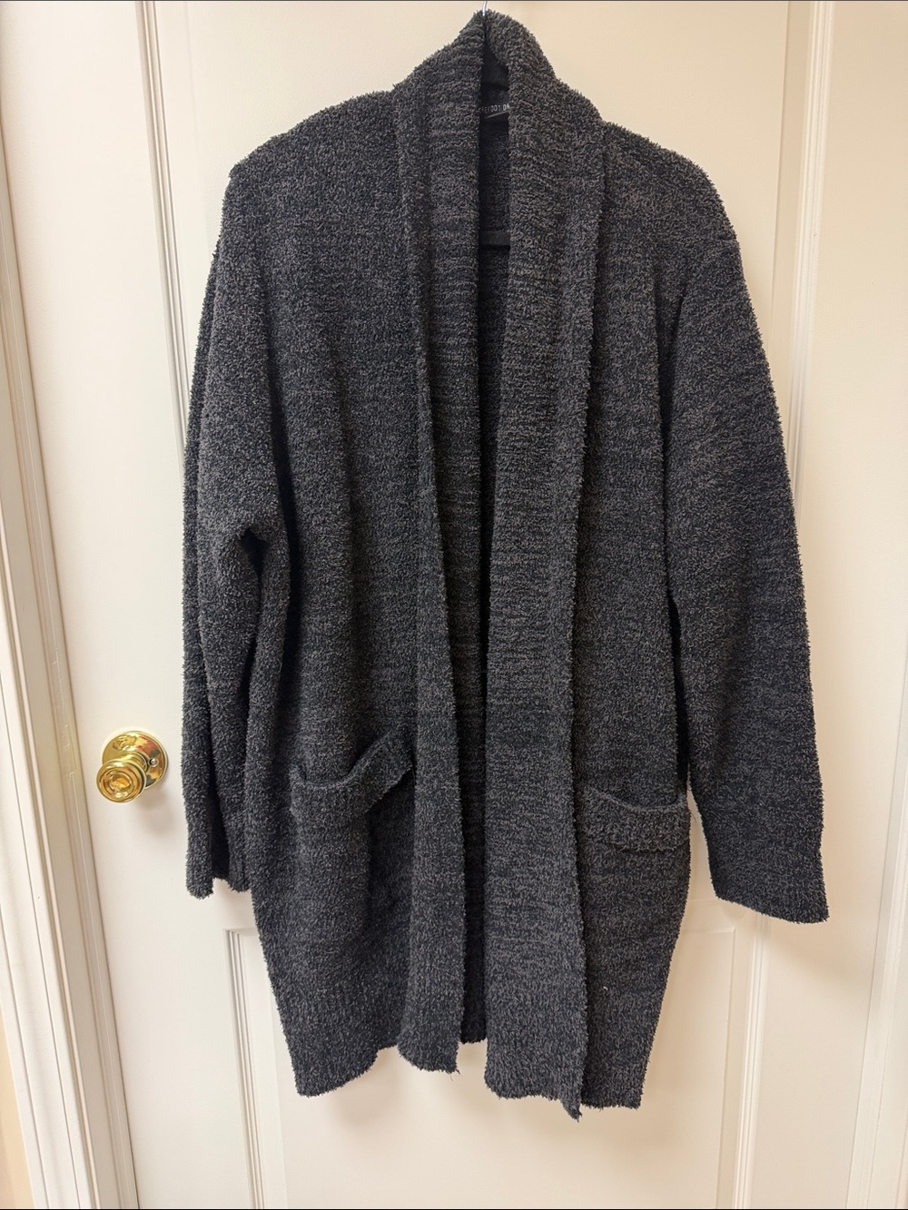 Barefoot Dreams Cozy Dark Gray Open Front Cardigan
